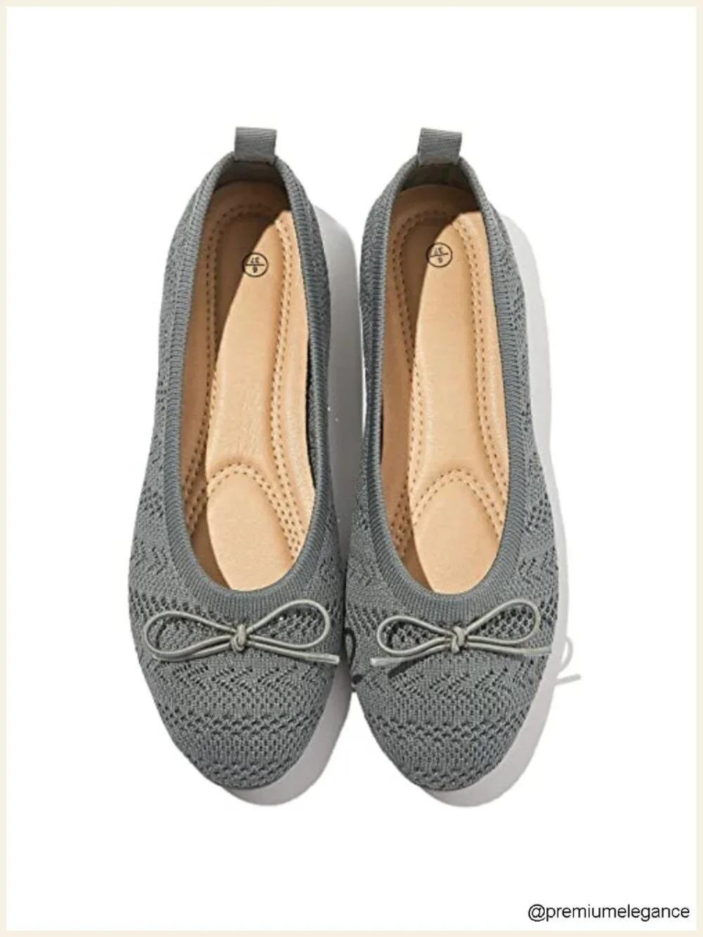 Crochet Lace Ballet Flats with Memory Foam Insole - Breathable & Lightweight
